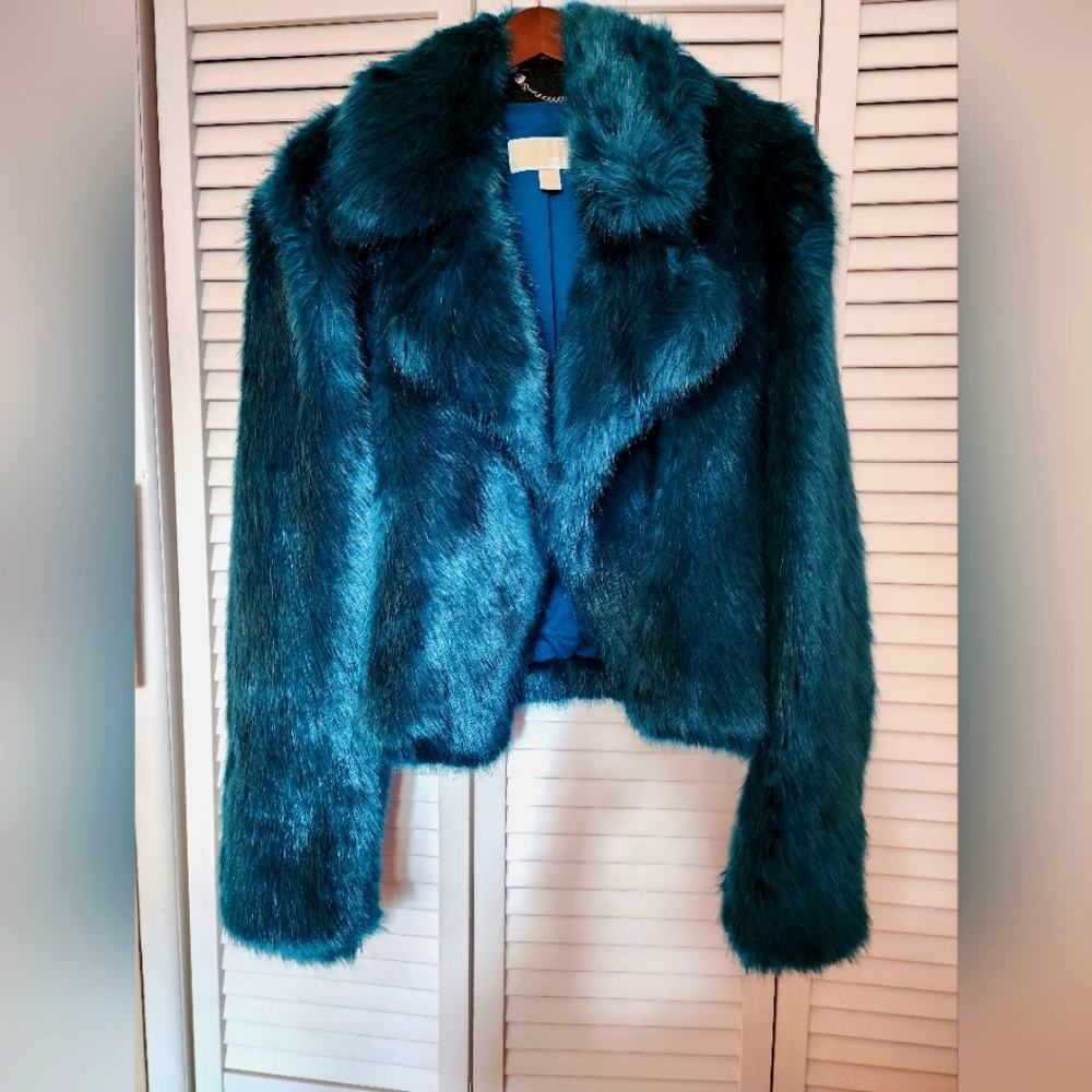 MICHAEL KORS Faux Fur Coat, XL
